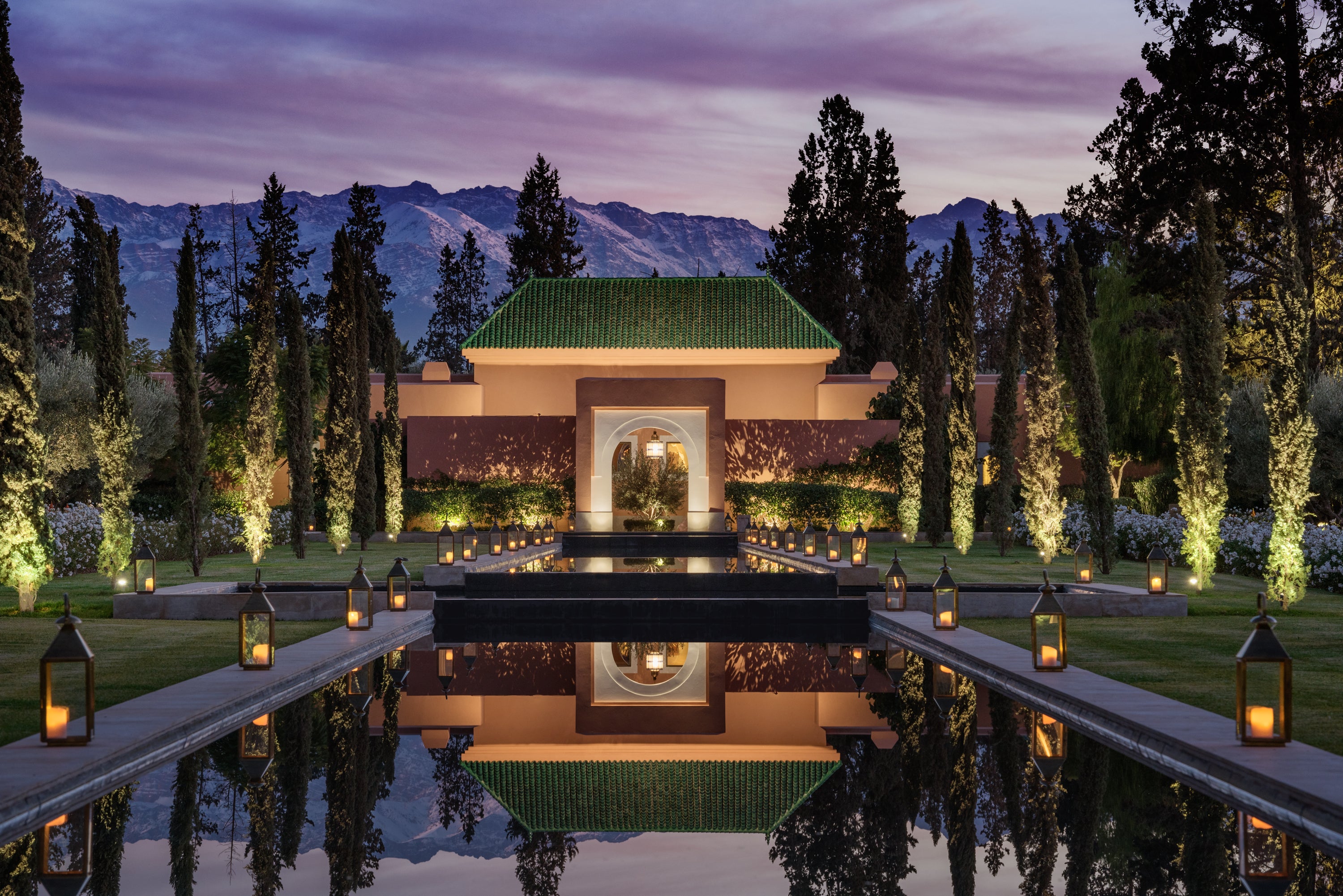 The stunning view over the Atlas Mountains at night