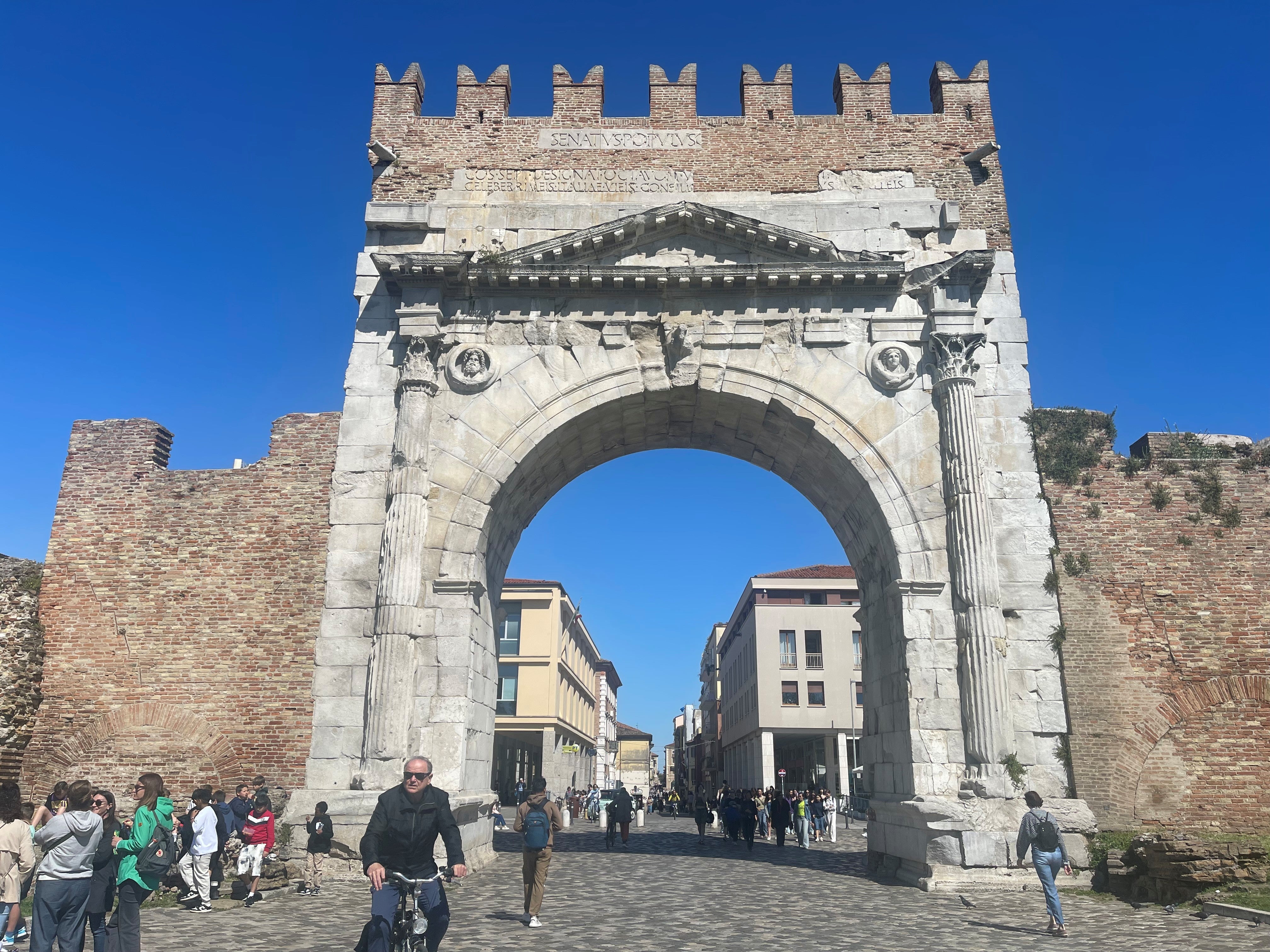 The Arch of Augustus in Rimini. (PA)