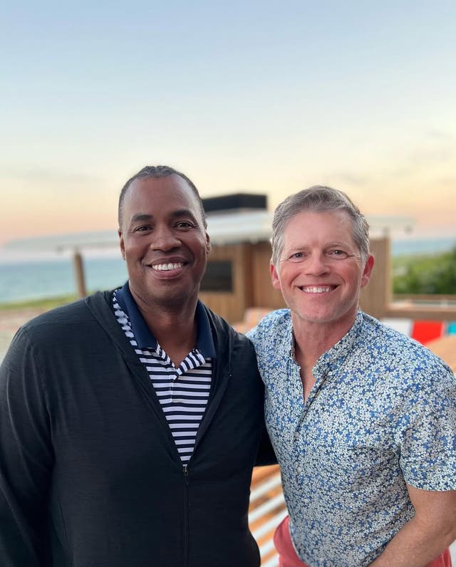 <p>Jason Collins (left) married Brunson Green in Austin, Texas</p>