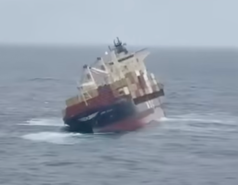 <p>Cargo ship sinks off Indian coast leaking hazardous material into Arabian Sea</p>