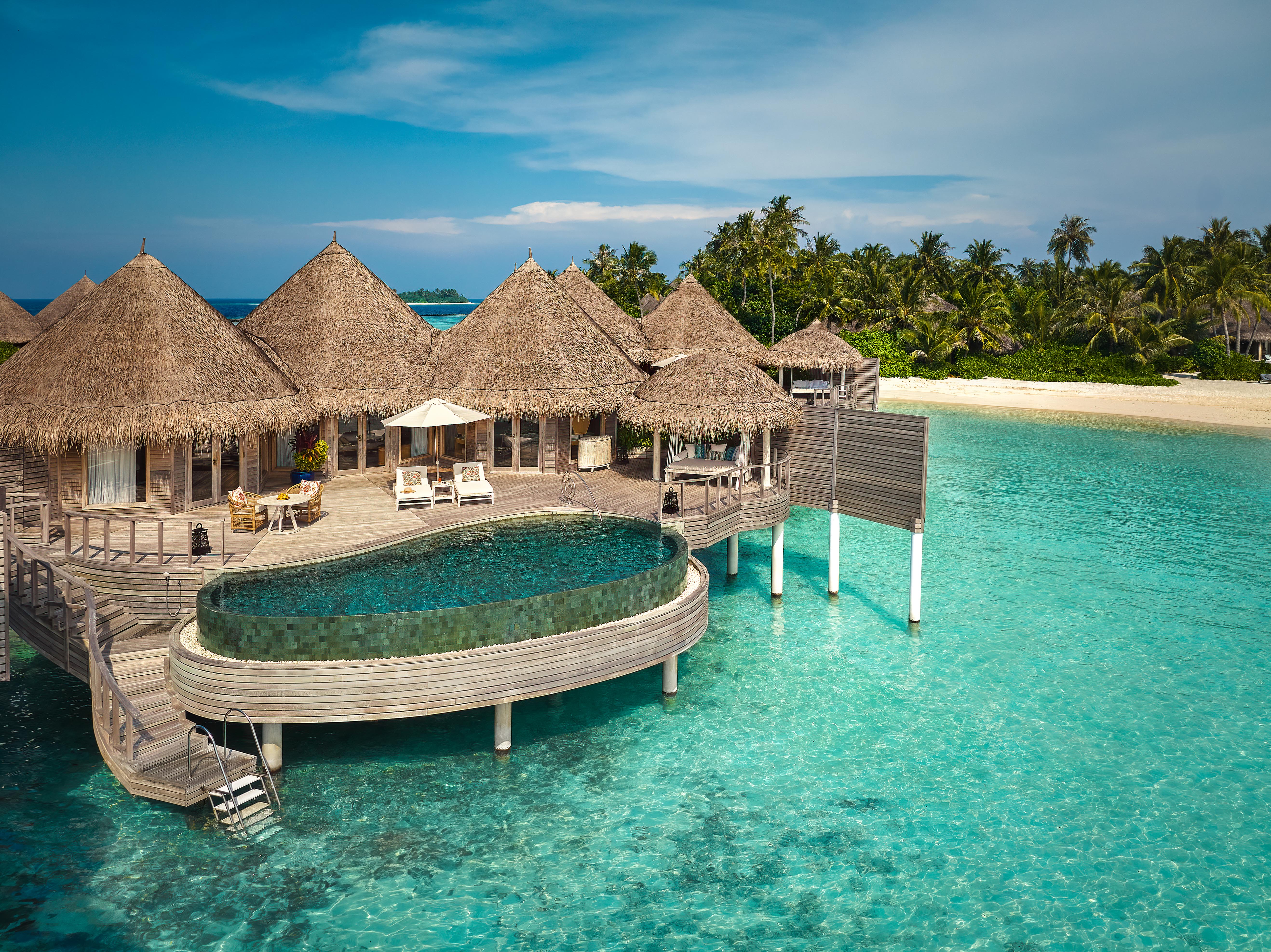 All the “houses” are complete with a vast outdoor deck, private pool and separate living room