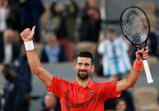 French Open order of play and Roland Garros schedule including Novak Djokovic