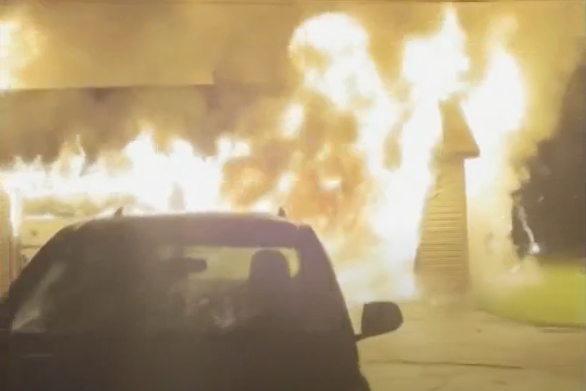 Moment teens returning home from junior prom help rescue family from raging house fire