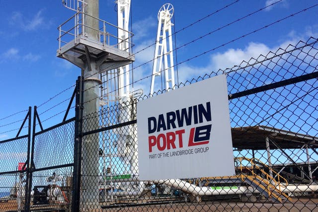 <p>File. Machinery at Darwin port in Australia</p>