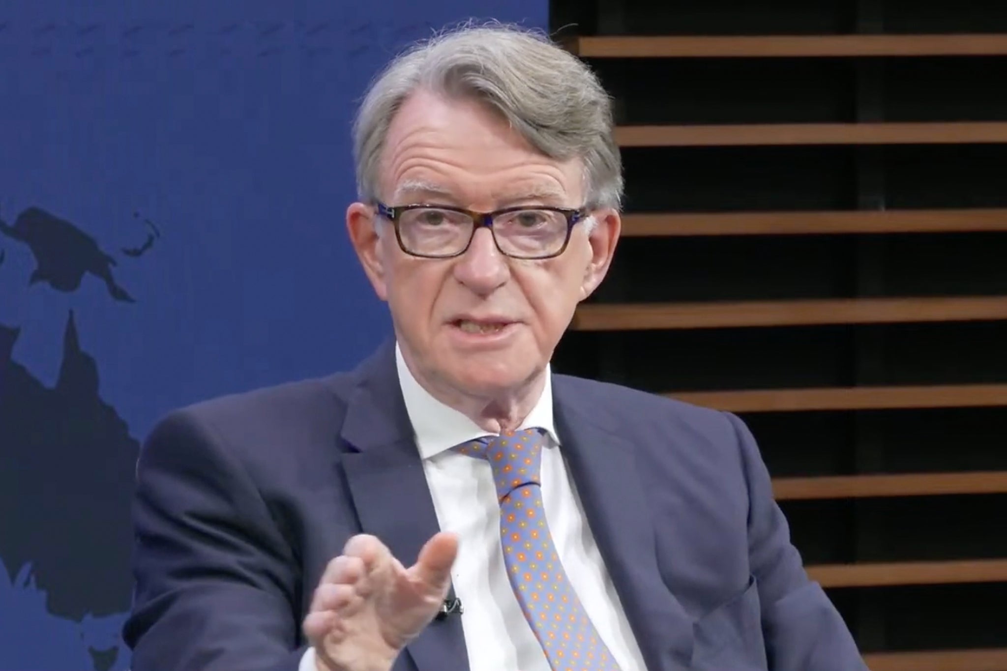 Peter Mandelson speaking at the 2025 Atlantic Council Christopher J Makins Lecture