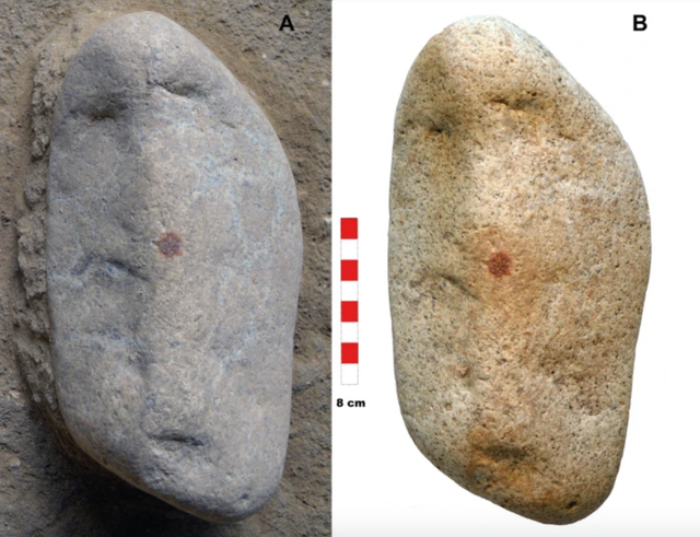 <p>The red mark is believed to be the oldest complete fingerprint ever discovered</p>