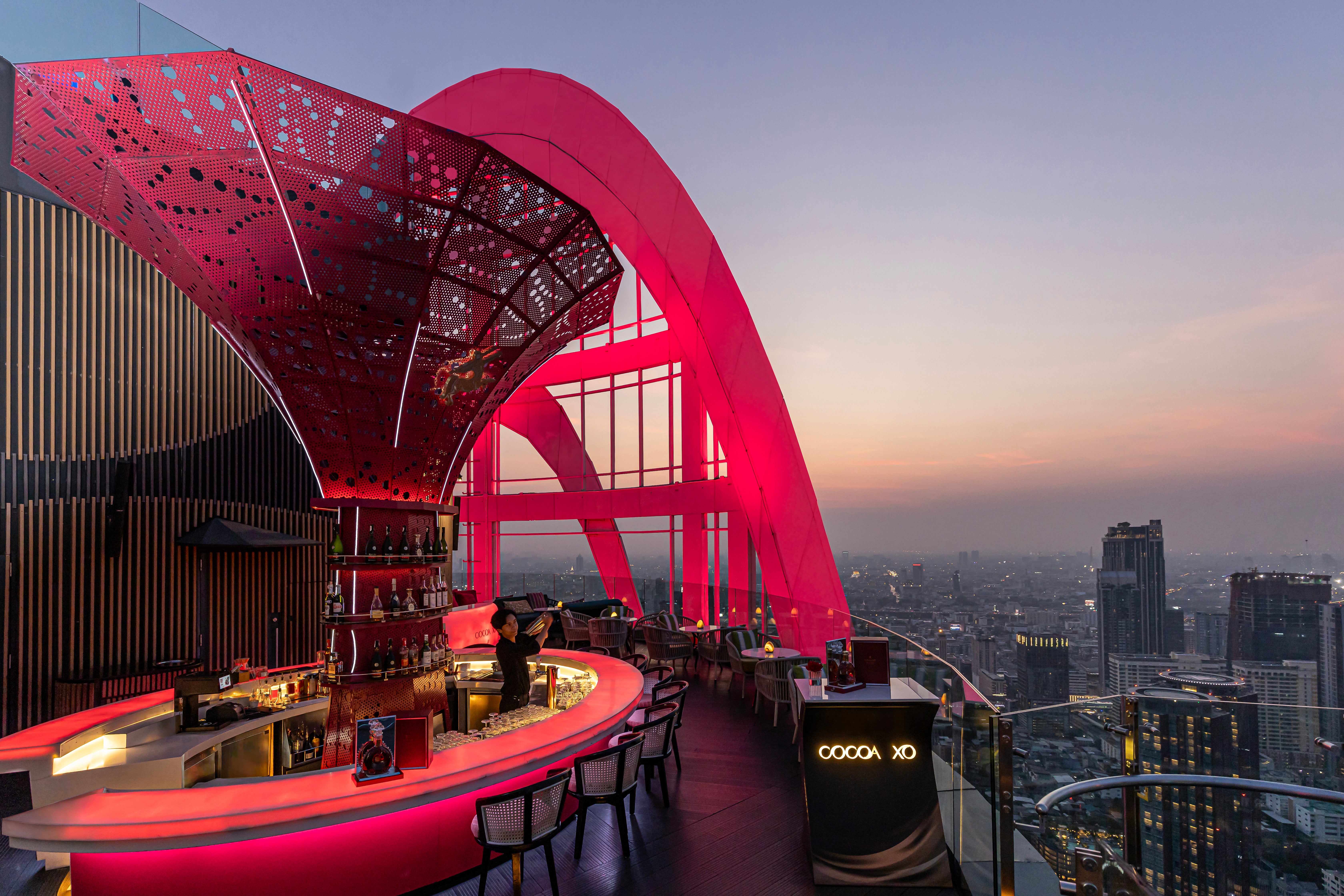 Enjoy cocktails with a serious view at the Centara Grand Bangkok’s incredible rooftop bar