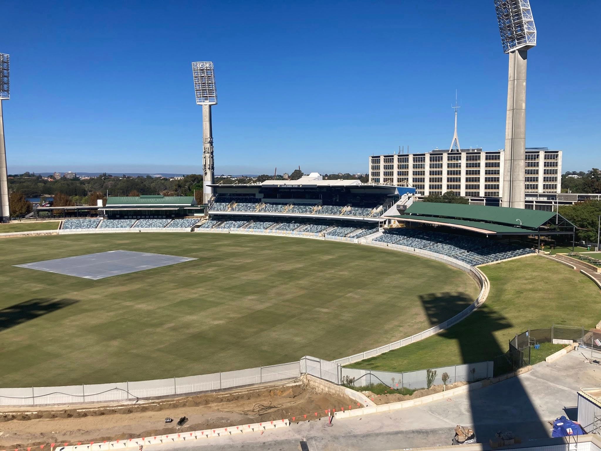The WACA is undergoing redevelopment to create a community centre alongside the cricket ground with swimming pools, a museum and a cafe