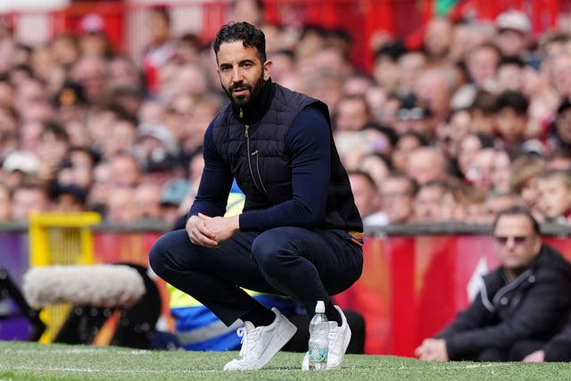 Ruben Amorim admits he and his Manchester United players are desperate to ‘turn the page’ on this season (Martin Rickett/PA)