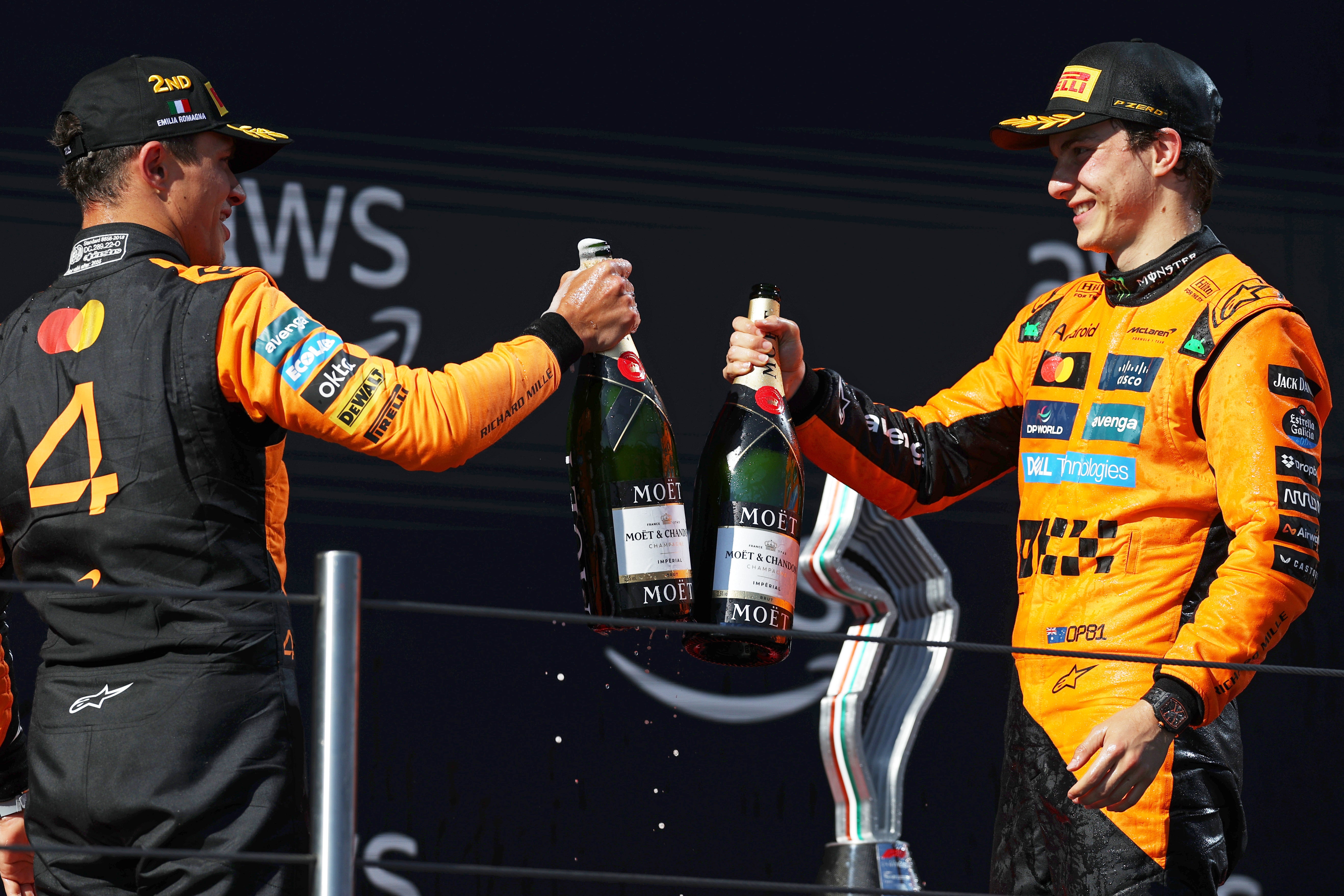 Lando Norris and Oscar Piastri are the top two in the world championship after eight races