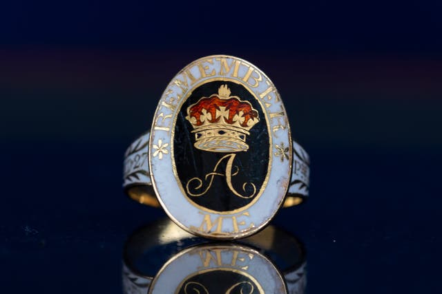 <p>The rare royal mourning ring was bought from a charity shop in Leicester for just £15 (Hansons Auctioneers/PA)</p>