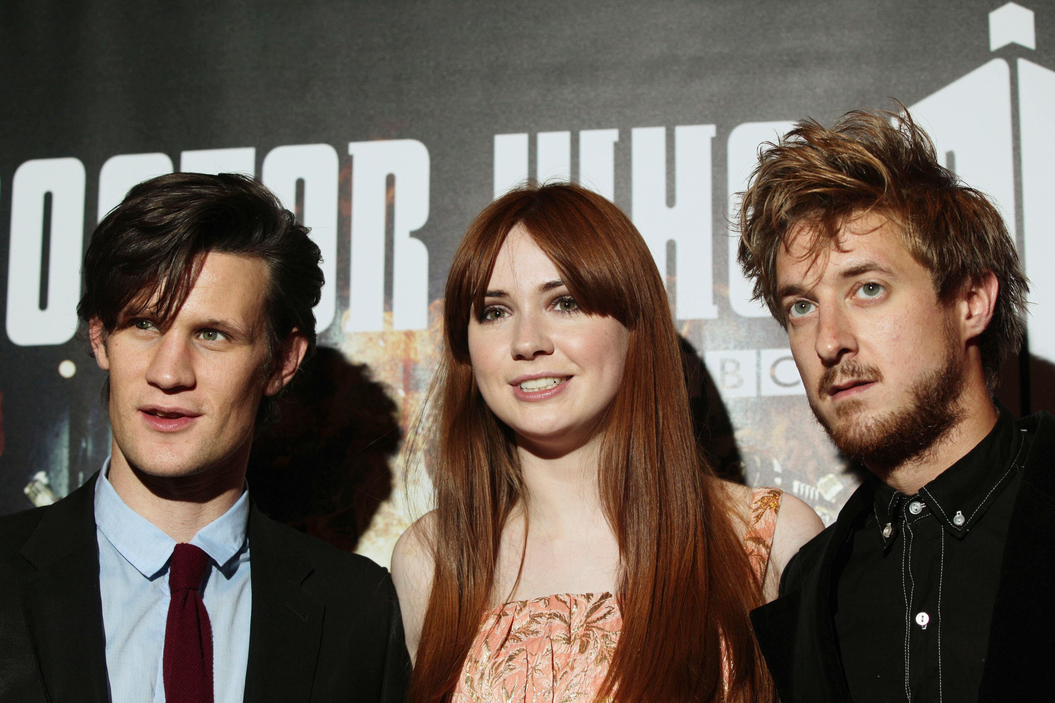 Matt Smith, Karen Gillan and Arthur Darvill (Yui Mok/PA)