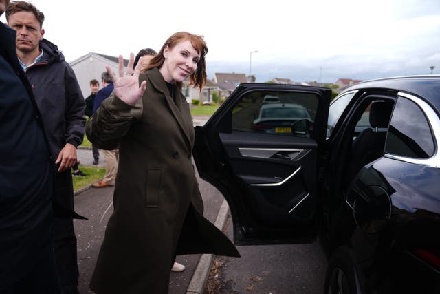 Angela Rayner was on the campaign trail in Hamilton (Andrew Milligan/PA)