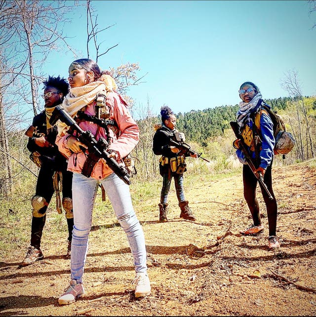 <p>Naomi, Charli, Kennedy and Brooke Thrasher, known online as the Survival Sisters, have been attending shooting ranges since they were four years old</p>