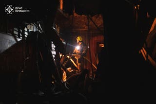 Civil infrastructure is damaged in attack
