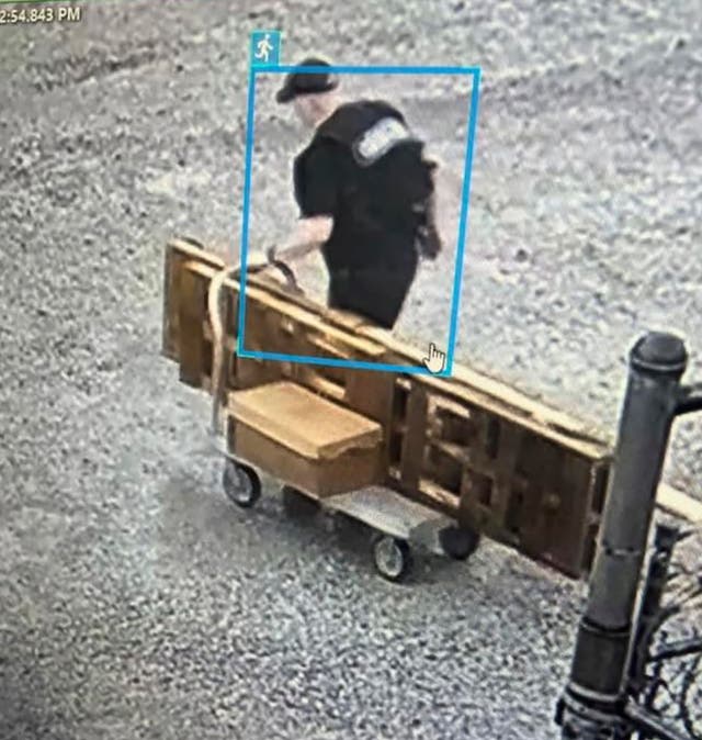 <p>Grant Hardin, a former police chief and convicted killer, escaping the North Central Unit prison wearing a disguise</p>
