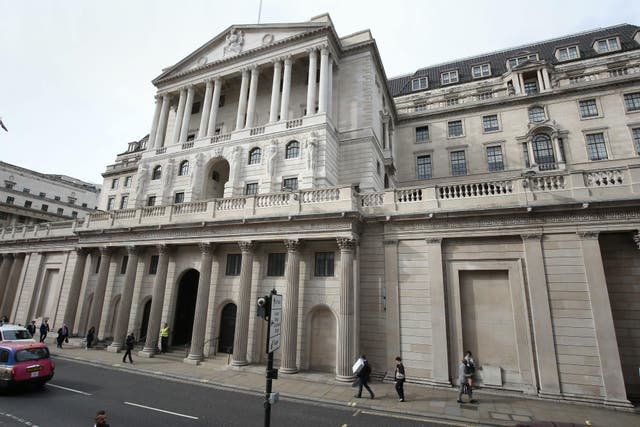 The Bank of England in the City of London (PA)