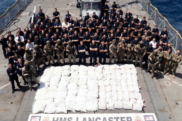 HMS Lancaster seized 80 packages of narcotics (Ministry of Defence/PA)