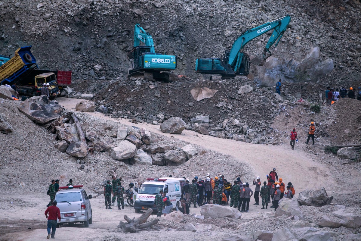 Officials say at least 2 people are dead and 8 are missing after stone quarry collapse in Indonesia