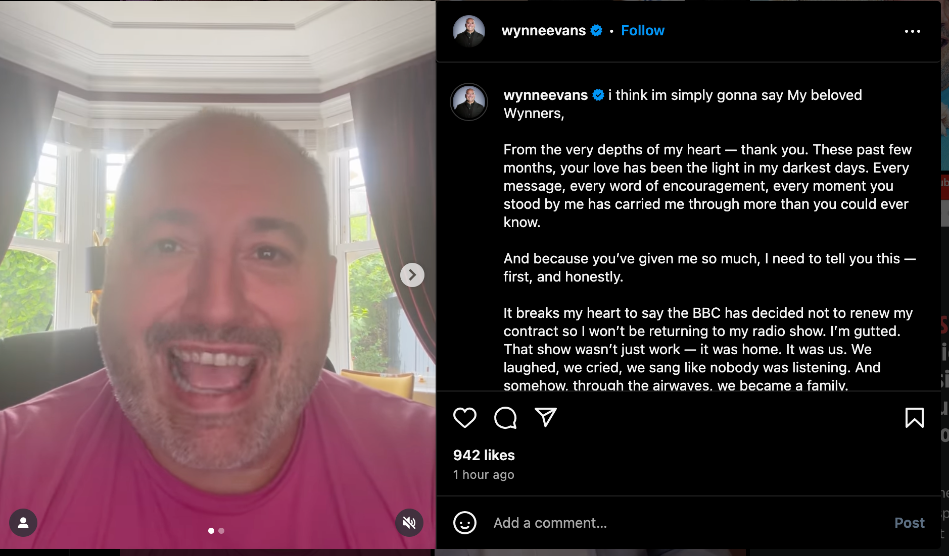 Wynne Evans says he's 'heartbroken' to have been dropped by BBC