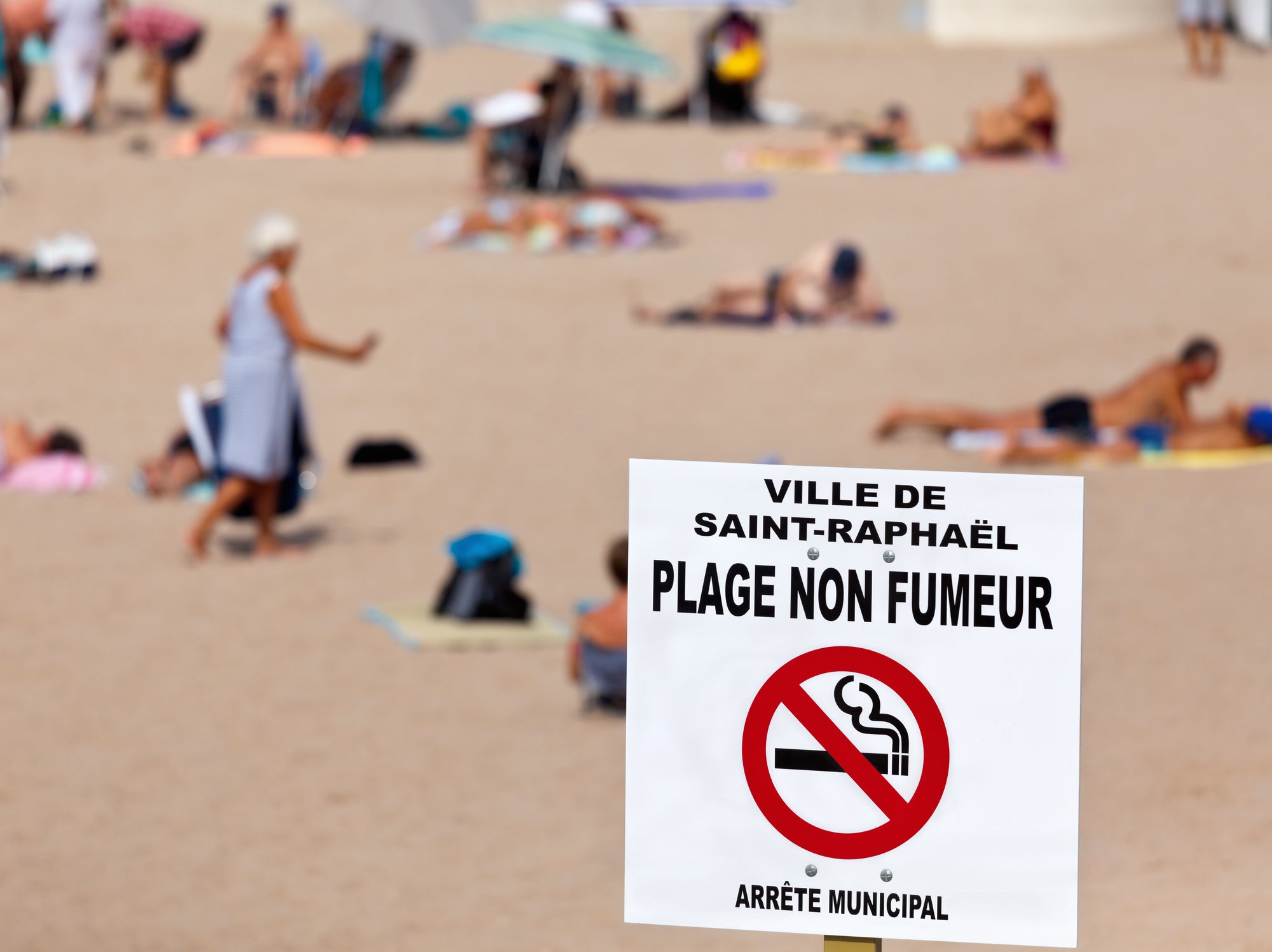 Lighting up on a French beach will cost more than £100 under national smoking ban