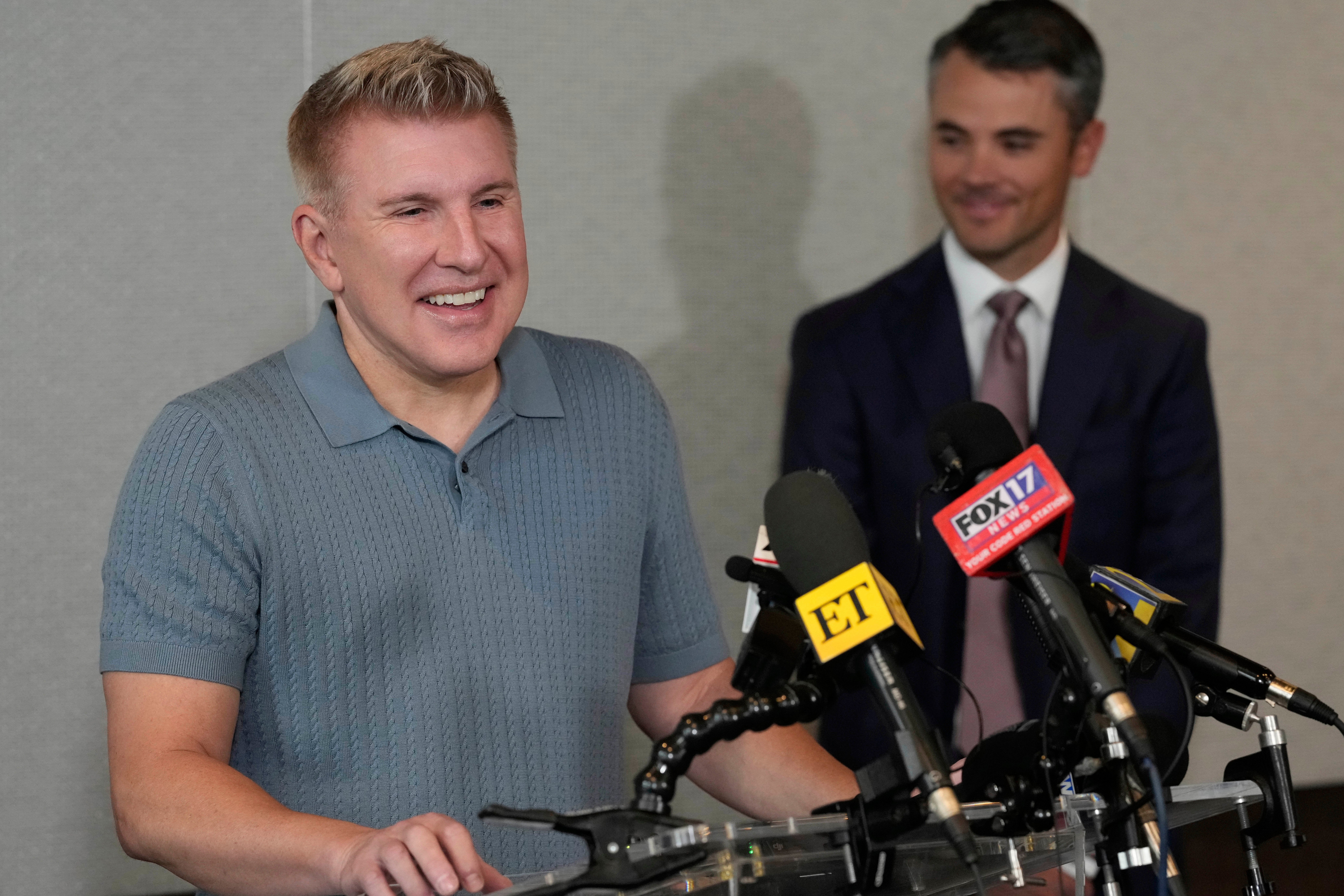 Todd Chrisley spoke publicly for the first time since being release from prison after President Donald Trump pardoned him and his wife, Julie Chrisley, who was not at the press conference.