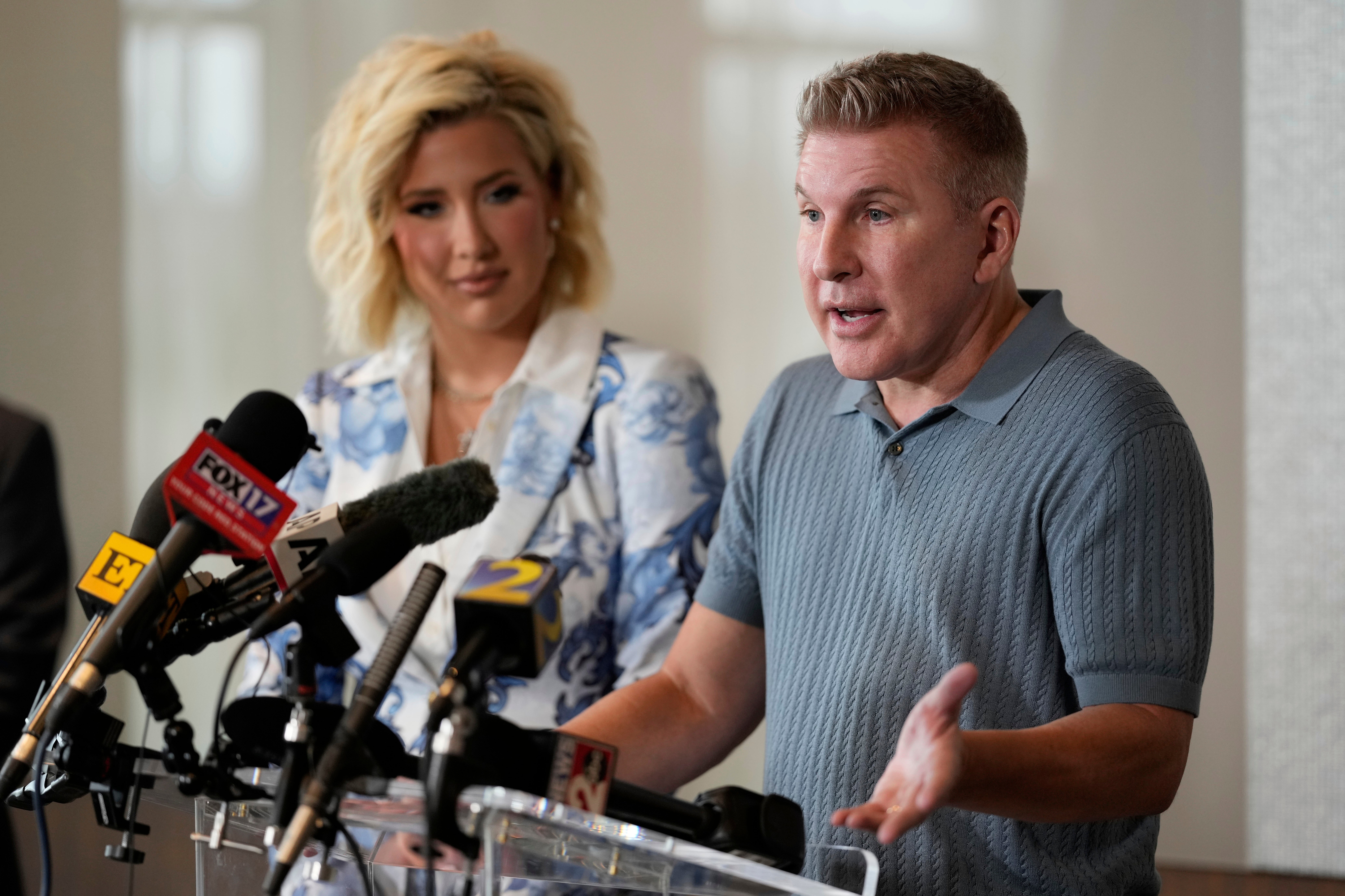 Todd Chrisleys said ‘God touched President Trump’s heart’ after he granted the reality star a pardon.
