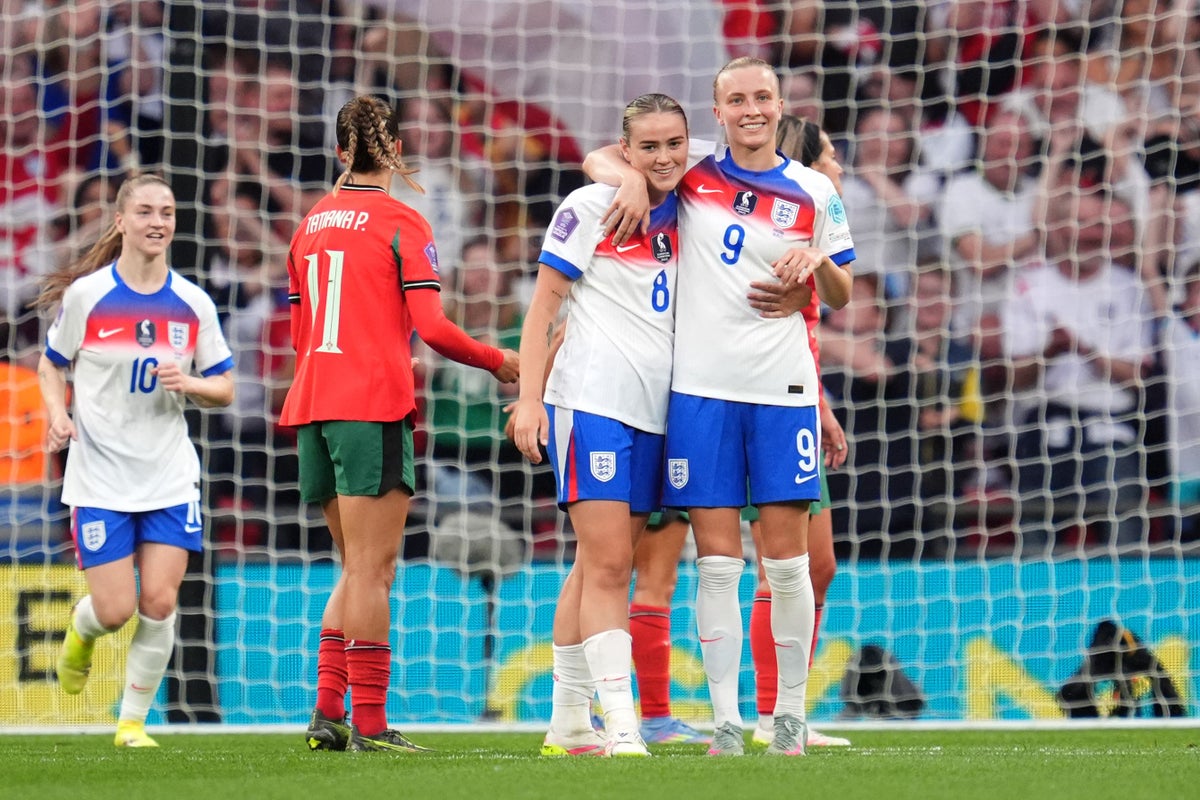 Aggie Beever-Jones nets hat-trick as England thrash Portugal in Nations League