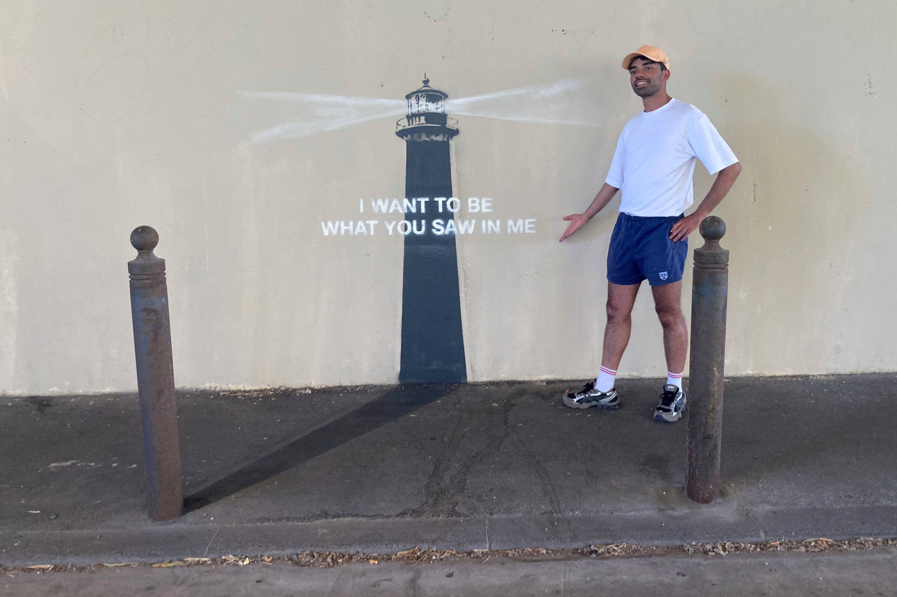 Tourists have been quick to take snaps with the world famous artist’s latest work