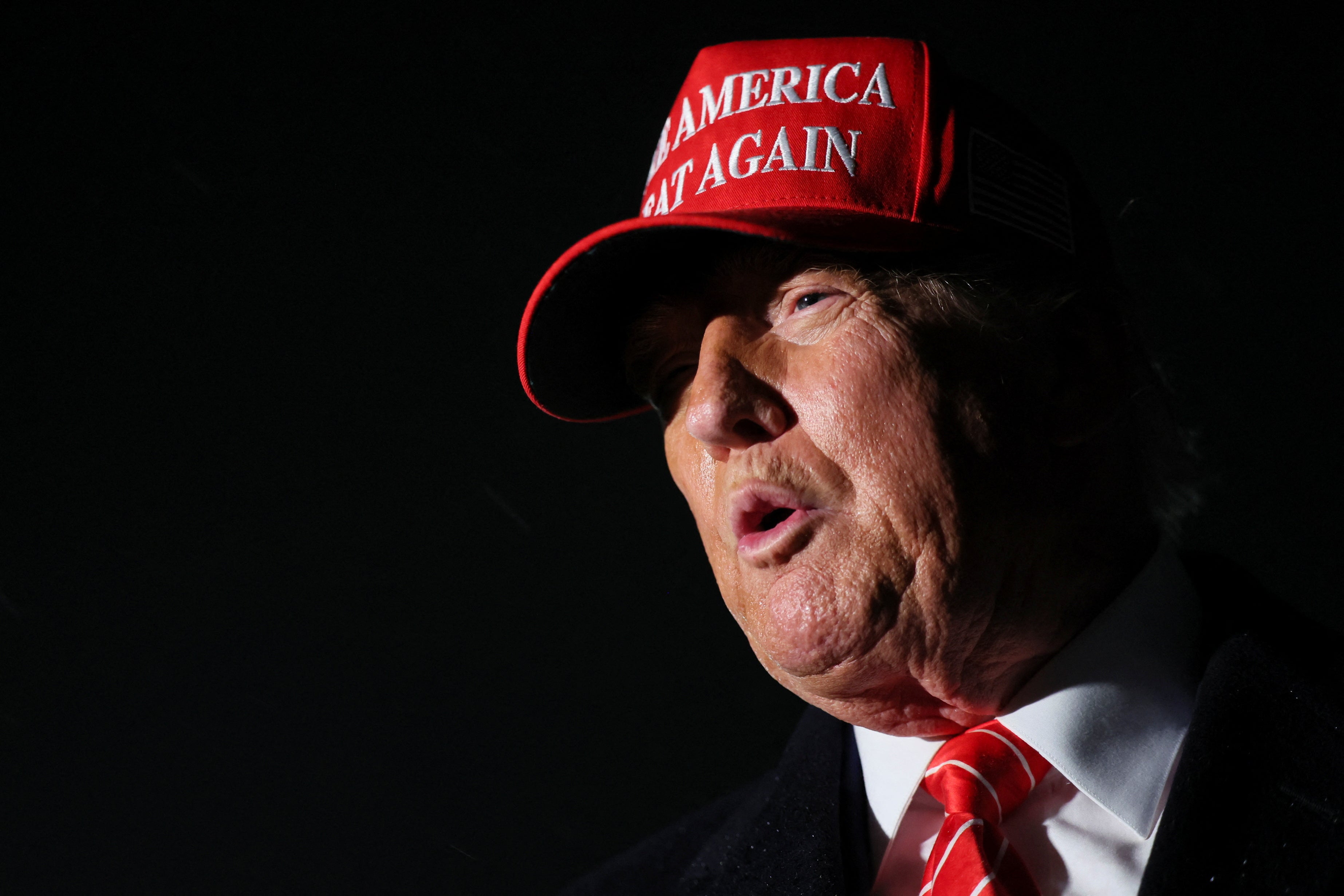U.S. President Donald Trump speaks with the media after his return from Pennsylvania, in Washington, D.C., U.S., May 30, 2025. REUTERS/Leah Millis