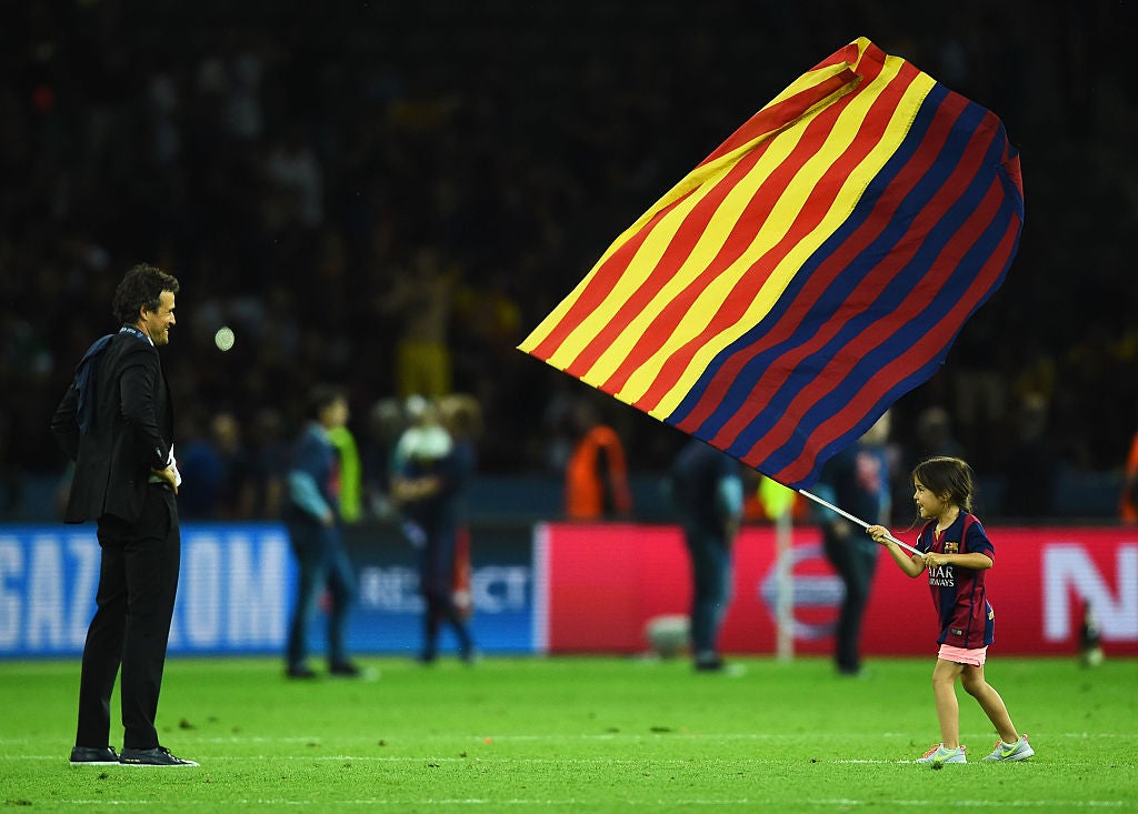 Luis Enrique and Xana after the 2015 Champions League final