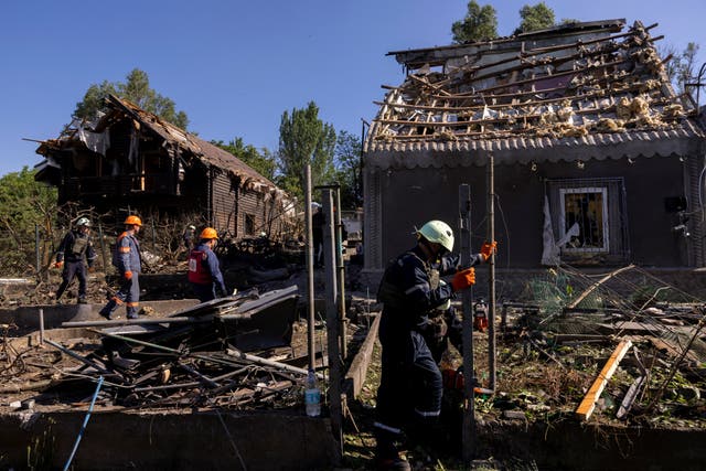 <p>Aftermath of the Russian attack in Zaporizhzhia</p>