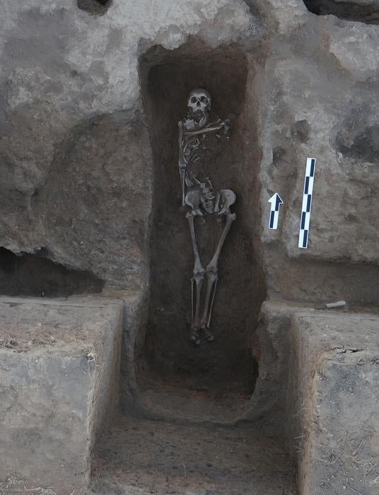 एका व्यक्तीचा सांगाडा पश्चिम योना मधील बाईंगकुन साइटवरील एम 14 थडग्यात आहे