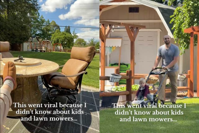 <p>‘You… didn’t know your toddler shouldn’t perch atop of a large motorized spinning blade?’ one commenter questioned</p>