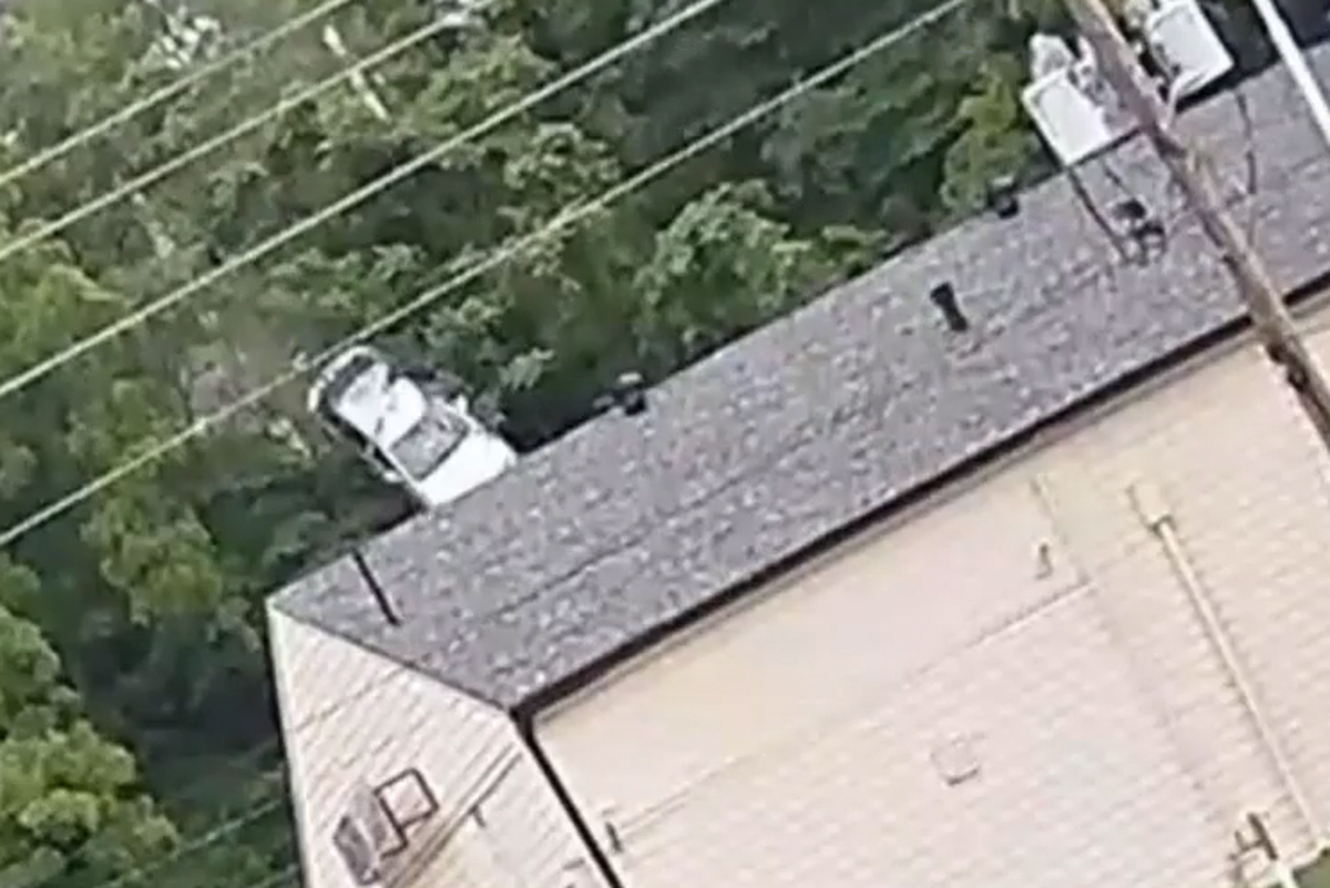 Car flies off road and crashes into veterans hall for second time in a year