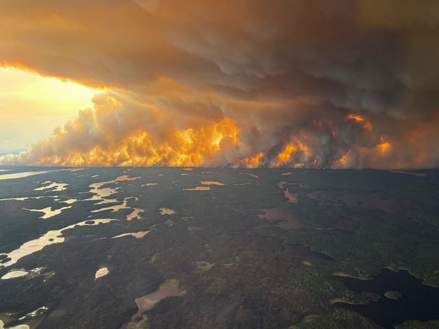 <p>Canada’s wildfires have forced <a href="https://www.the-independent.com/climate-change/news/canada-wildfires-manitoba-state-of-emergency-evacuations-b2759753.html"></a>some of the country’s oil production to shut down.</p>