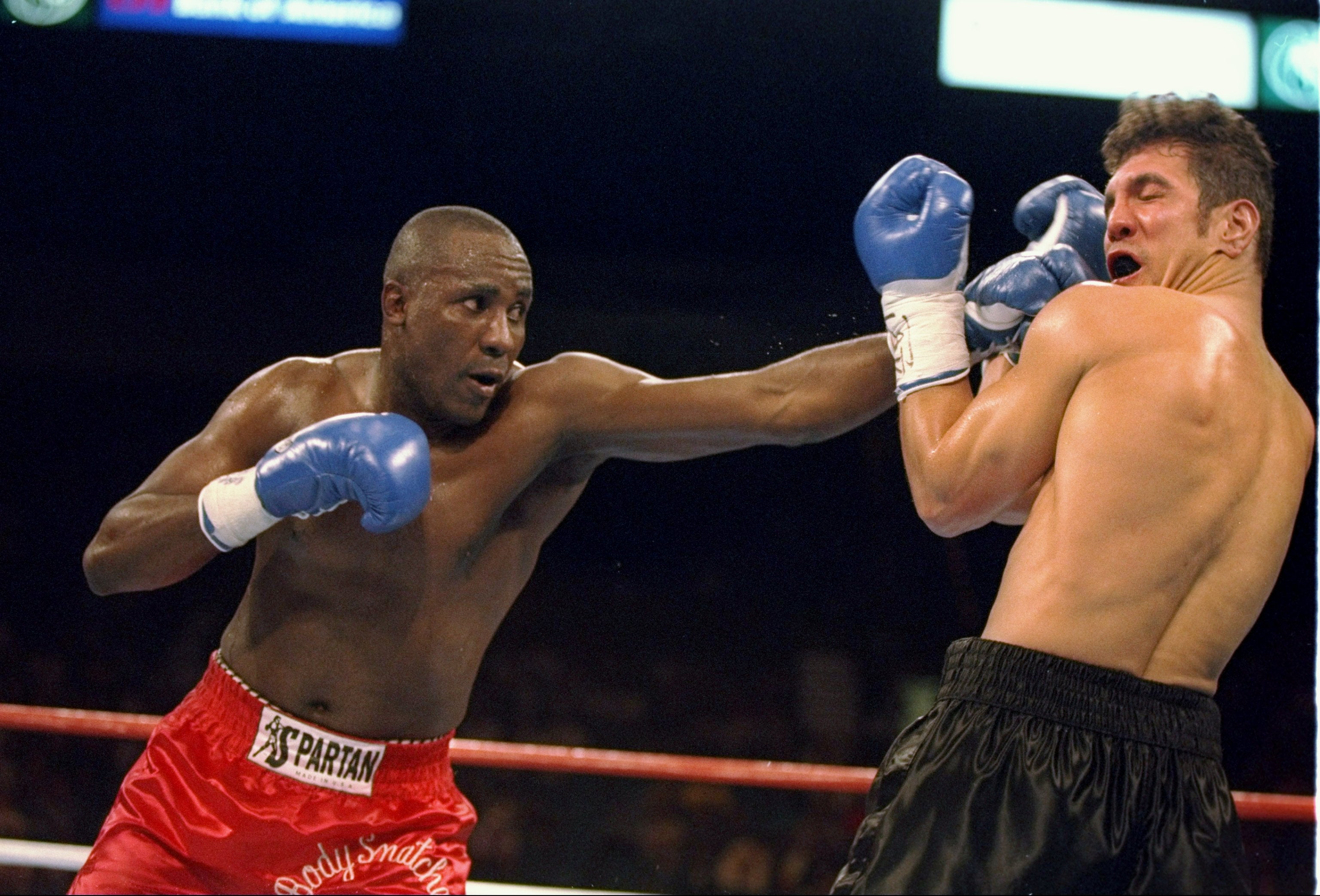 Mike McCallum (left) was known as ‘The Bodysnatcher’ due to his punching power