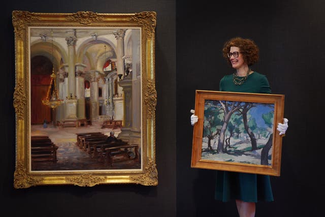 The paintings will go under the hammer on Thursday (Lyon & Turnbull/Stewart Attwood/PA)