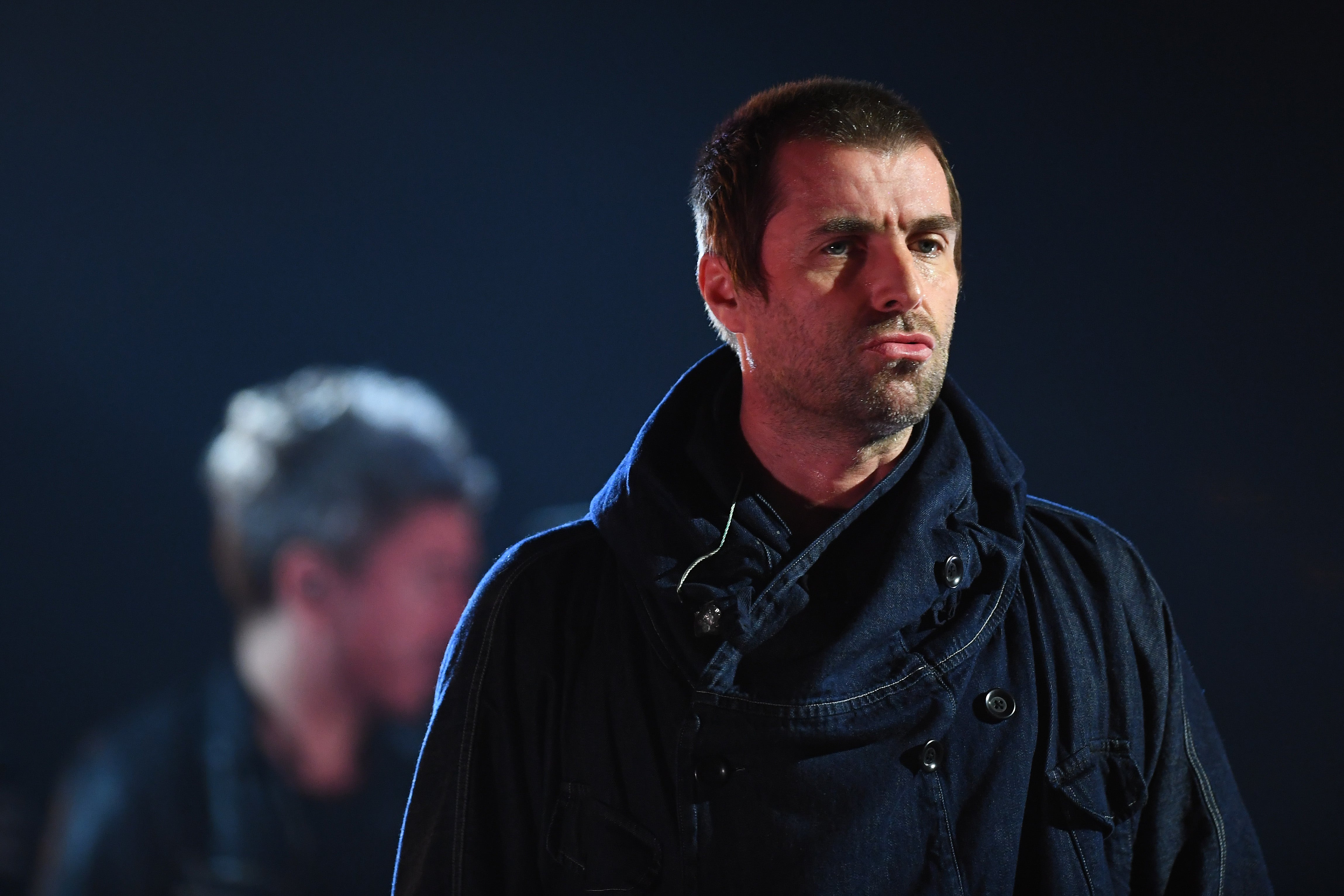 <p>Liam Gallagher on stage at the MTV EMAs in Spain in 2019</p>