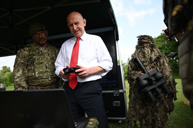 Defence Secretary John Healey during a visit to Warminster Garrison, Wiltshire (Leon Neal/PA)