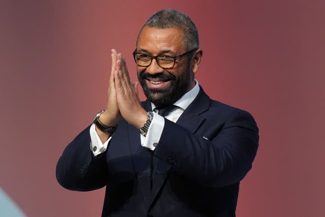 Sir James Cleverly is due to make his first major speech since the Conservative leadership election on Wednesday (Jacob King/PA)