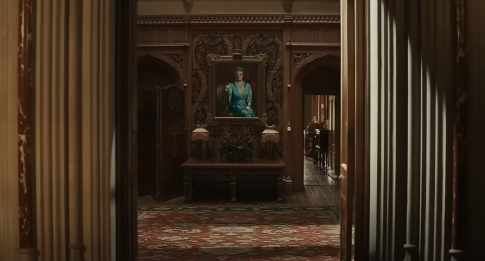 A portrait of the late Maggie Smith’s ‘Downton Abbey’ character Violet is featured in the new trailer