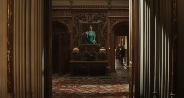 <p>A portrait of Violet Crawley, played by Dame Maggie Smith, is seen in the trailer</p>