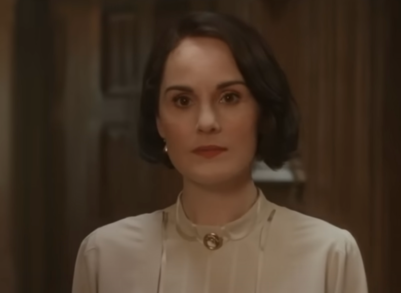 Lady Mary Crawley (Michelle Dockery) looking up at a portrait of her grandmother
