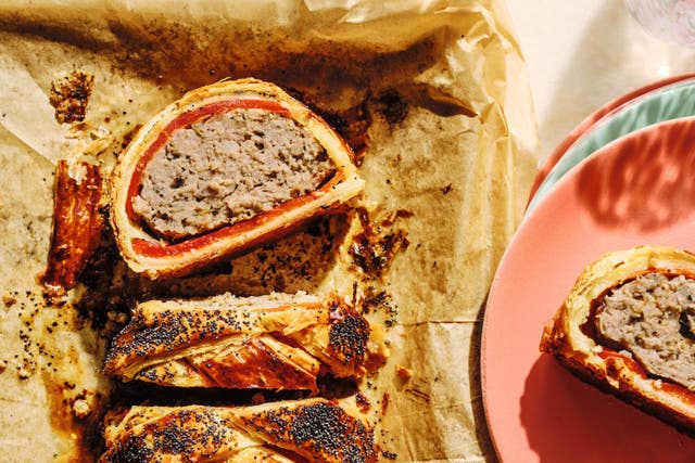 <p>A golden sausage plait, packed with peppers and fennel – Paul Hollywood’s easy bake to slice and share</p>