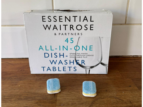 Waitrose’s tablets peformed well on dried-on stains and everyday grime (Zoe Griffin/The Independent)