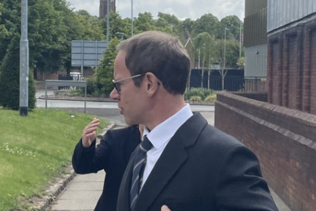 Former hospital consultant Matthew Isles leaving North Staffordshire Justice Centre (Matthew Cooper/PA)