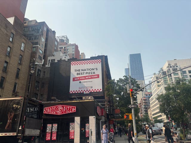 <p>Connecticut has waged a war against New York, claiming the state is actually the ‘Pizza Capital of the United States’ in a series of billboards plastered around New York City.</p>