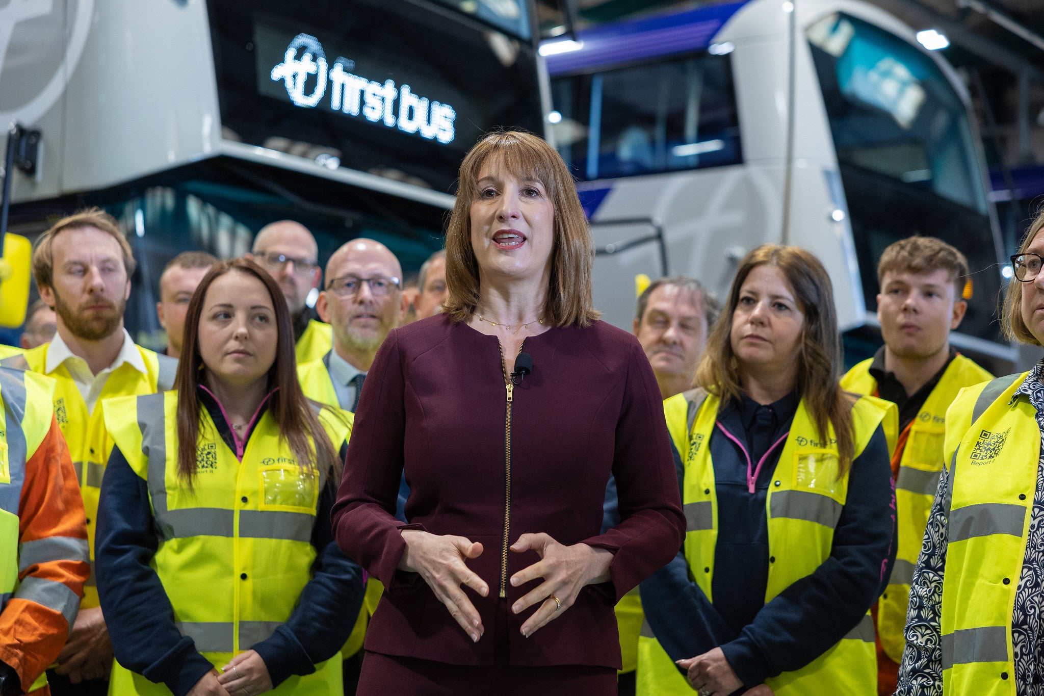 Reeves making an announcement on transport investment