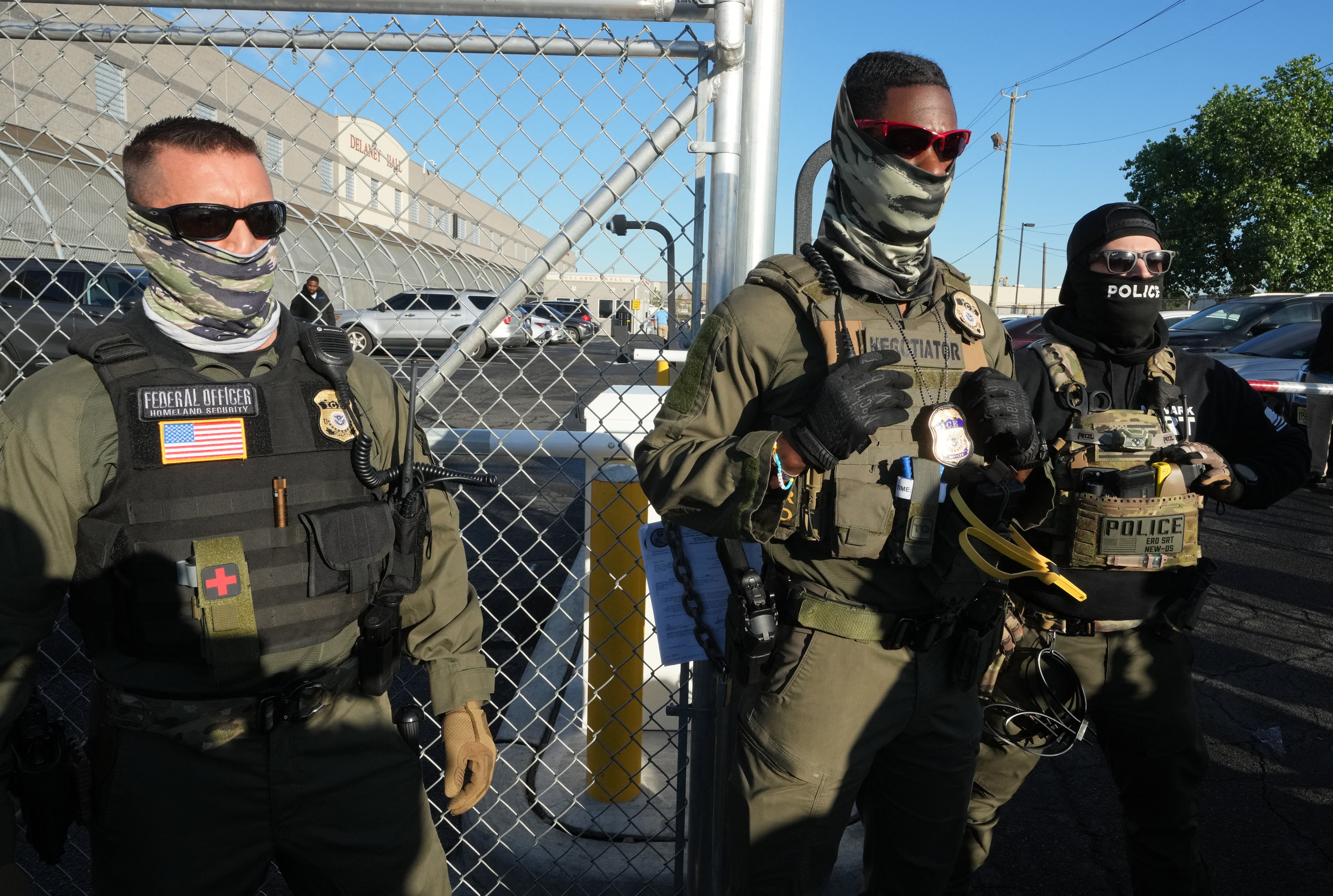 Despite criticisms, Department of Homeland Security has defended practice of ICE agents wearing masks, saying they protect officers from violent threats